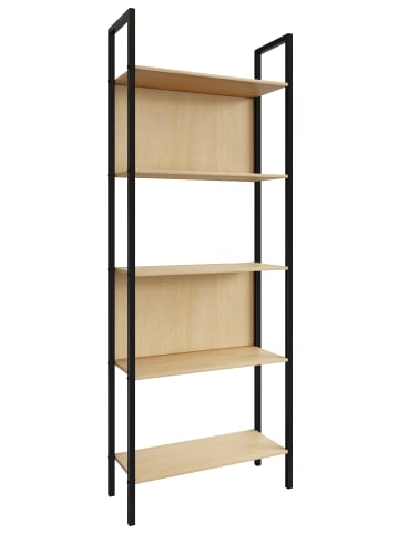 VCM  Holz Metall Stand Regal Büro Bücher Flakos 5fach in Honig-Eiche
