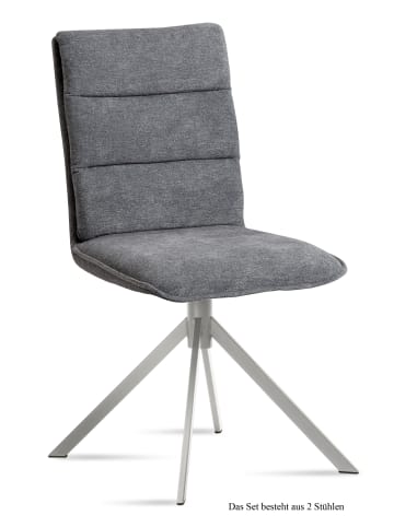 58 aufm Kessel ESSZIMMERSTUHL (2er-Set) Dorota 47x92x60 Edelstahl/Grau