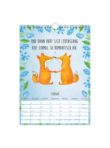 Mr. & Mrs. Panda A3 Wandkalender 2024 Fuchs Collection mit Spruch in Weiß