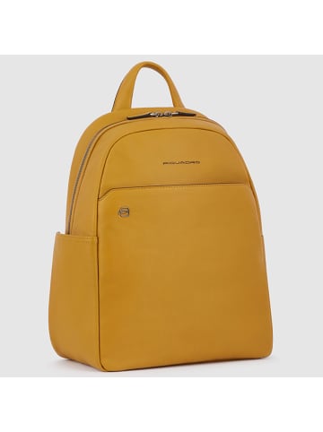 Piquadro Black Square Rucksack Leder 36 cm Laptopfach in yellow