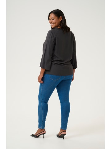 KAFFE curve Langarm-Bluse KCelse in Black Oyster