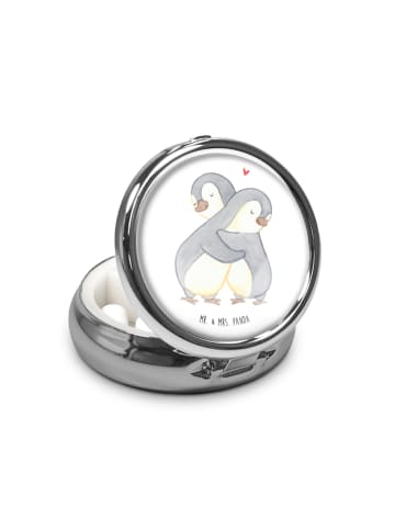 Mr. & Mrs. Panda Pillendose Pinguine Kuscheln ohne Spruch in Weiß