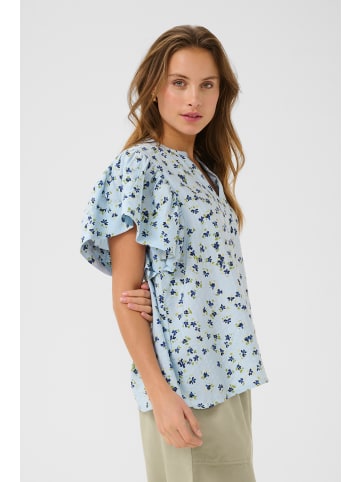 CULTURE Bluse kurzarm CUpuglia Relaxed fit in Blue Flower