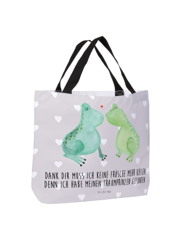 Mr. & Mrs. Panda Shopper Frosch Liebe mit Spruch in Grau Pastell