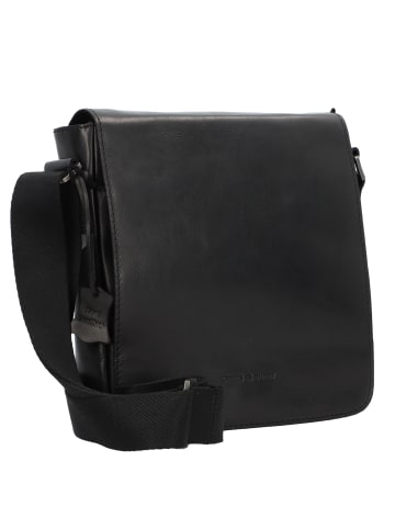 Greenburry Pure Black Umhängetasche Leder 22 cm in black