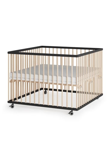Sämann Sämann Laufgitter mit Matratze - schwarz/natur - Premium Kollektion