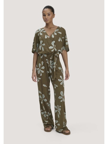 Hessnatur Print Jersey Overall in goldoliv