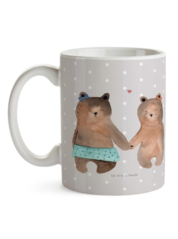 Mr. & Mrs. Panda Kaffeetasse Bär Freundin ohne Spruch in Grau Pastell