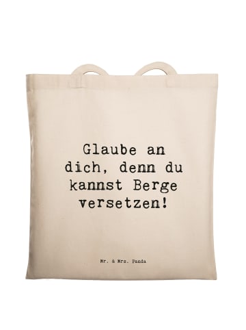 Mr. & Mrs. Panda Shopping Tasche Spruch Selbstvertrauen stärken ... in Creme