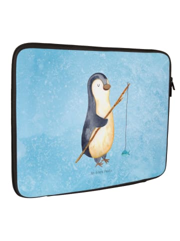Mr. & Mrs. Panda Notebook Tasche Pinguin Angler ohne Spruch in Eisblau