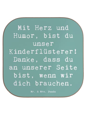 Mr. & Mrs. Panda Glasuntersetzer Spruch Baby-Sitter Engelflüster... in Meeresbrise