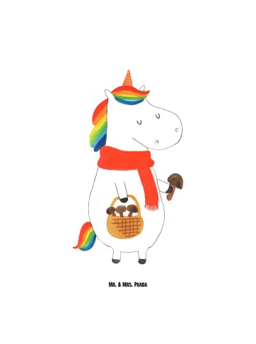 Mr. & Mrs. Panda Wasserflasche Einhorn Pilz ohne Spruch in Weiß