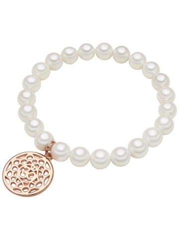Lulu & Jane Armband Muschelkernperle weiß in weiß