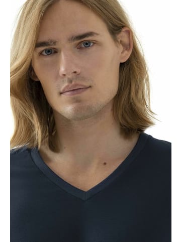 Mey V-Kragen Langarmshirt für Herren in blau