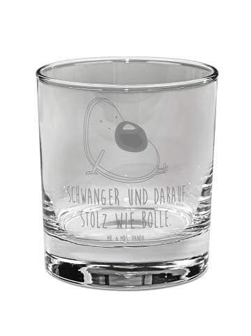 Mr. & Mrs. Panda Tumbler Glas Avocado Schwangerschaft mit Spruch in Transparent