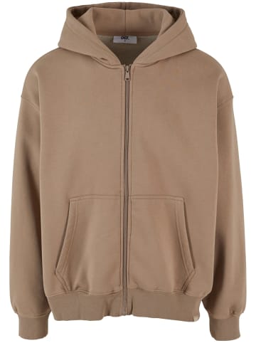 DEF Zip-Kapuzenpullover in brown washed01