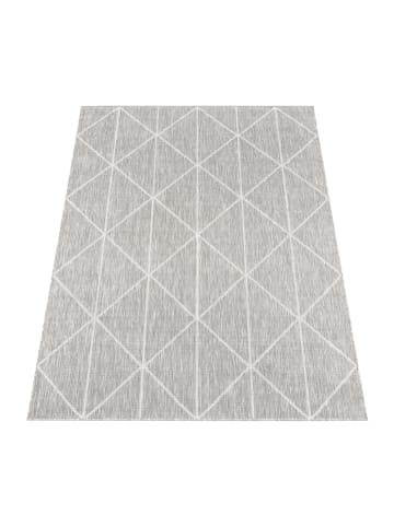 KADIMA DESIGN Teppich Kurzflor Rauten Wohnzimmer in Grau