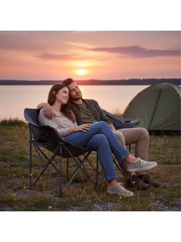 relaxdays Camping Bank in Grau - (B)146 x (H)84 x (T)54 cm