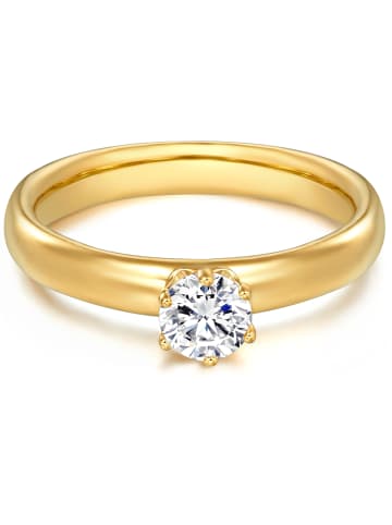 Trilani Ring aus Sterling Silber mit Zirkonia in gelbgold