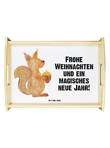 Mr. & Mrs. Panda Frühstückstablett Eichhörnchen Weihnachten mit ... in Weiß