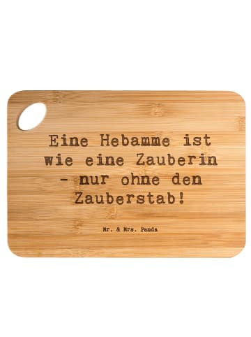 Mr. & Mrs. Panda Hackbrett Spruch Hebamme Magie mit Spruch in Braun