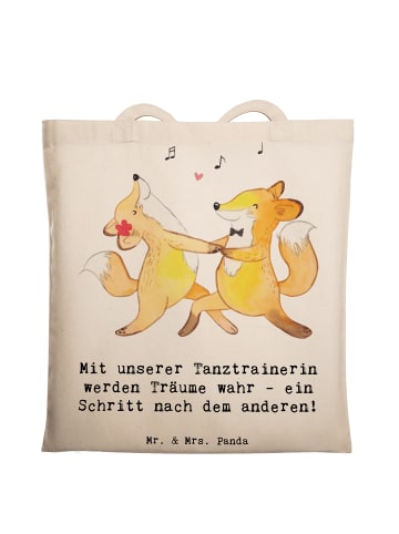 Mr. & Mrs. Panda canvas tasche Tanzen Trainerin mit Spruch in Creme
