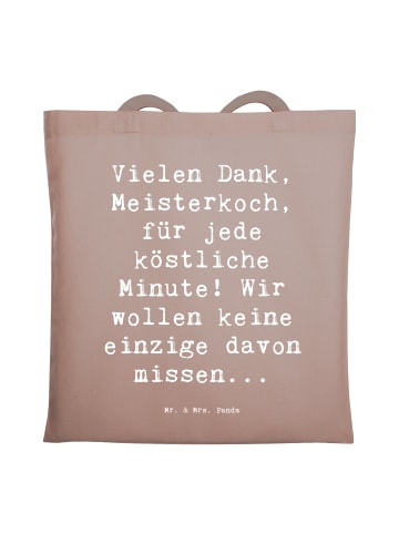 Mr. & Mrs. Panda Tote Bag Spruch Danke Koch mit Spruch in Braun Pastell
