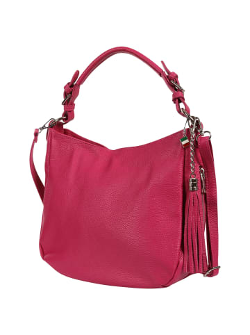 Florence Florence Schultertasche, Shopper Leder fuchsia, pink ca. 30cm