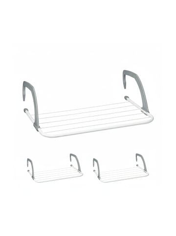 relaxdays 3 x Wäscheständer in Weiß/ Grau - (B)51 x (H)16 x (T)51 cm