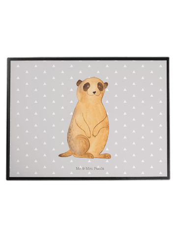 Mr. & Mrs. Panda Tischschoner Erdmännchen ohne Spruch in Grau Pastell