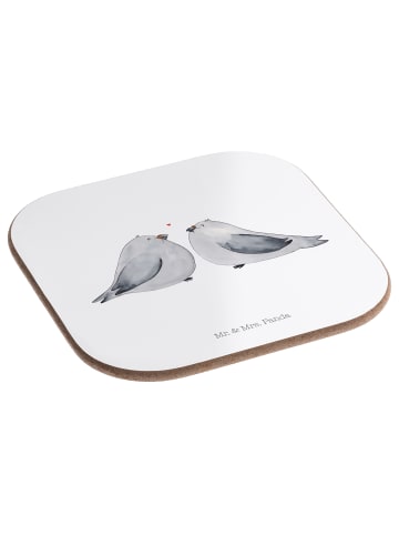 Mr. & Mrs. Panda Tassen Untersetzer Turteltauben Liebe ohne Spruch in Weiß