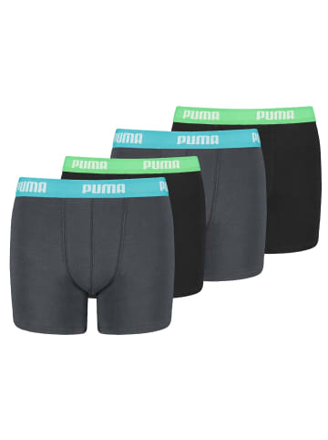 Puma Boxershorts BOYS BASIC BOXER 4P ECOM in 376 - India ink/Turquoise