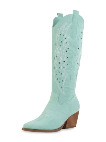 VAN HILL Cowboystiefel Madison in Türkis