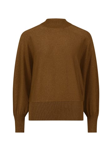 Zero  Feinstrickpullover mit Lurexfaden in Brown/Gold