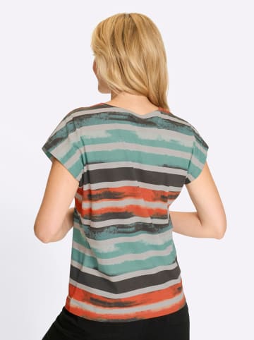 Sieh an! Rundhals-Shirt in graphit-hellgrau-bedruckt