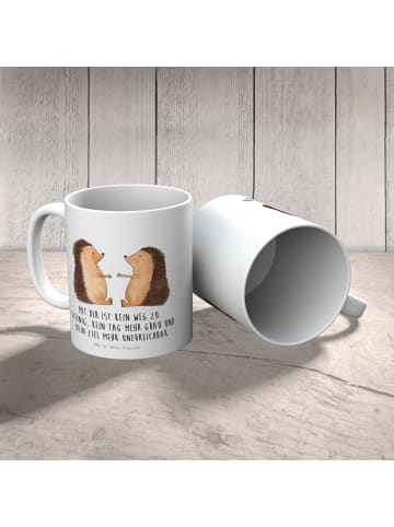 Mr. & Mrs. Panda Kindertasse Igel Liebe mit Spruch in Weiß