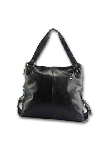 Florence Leder Schultertasche, Henkeltasche, Shopper Florence Tasche schwarz ca. 40cm