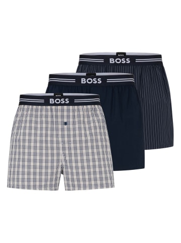 BOSS Web-Boxershorts 3er Pack in Hellblau/Dunkelblau