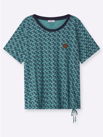 sheego Halbarmshirt in ozean-tiefblau-bedruckt