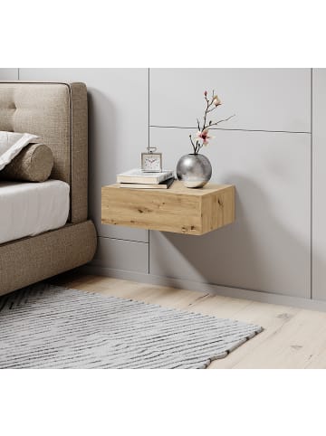 home24 Hänge-Nachtkommode Kuunga in Eiche Artisan Dekor