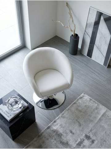 KADIMA DESIGN Loungesessel LIFT, Retro-Design, verstellbare Sitzhöhe, Trompetenfuß in Weiß