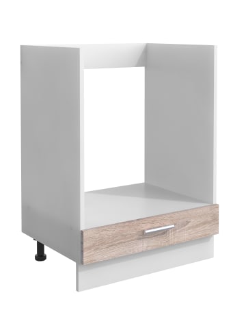 VCM  Ofenschrank Breite 60 cm Küche Esilo F in Weiß / Sonoma-Eiche