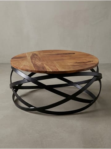 KADIMA DESIGN Couchtisch MANUR 60x30x60 cm Massivholz / Metall Sofatisch,