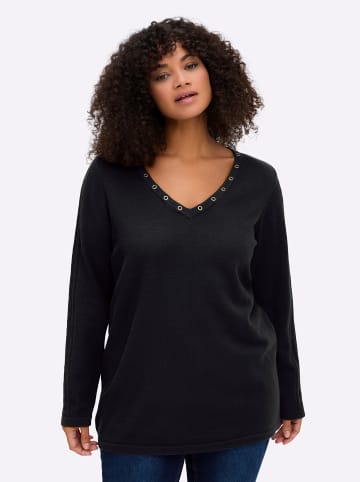 sheego Pullover in schwarz