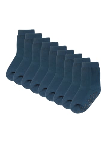 Yalion 9er-Set Yalion Antirutschsocken Halbplüsch, Dunkelblau, weich & atmungsaktiv