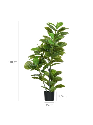 HOMCOM Kunstpflanz-15L x 15B x 110H cm-Grün