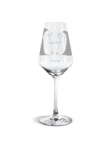Mr. & Mrs. Panda Weinglas Igel Liebe ohne Spruch in Transparent