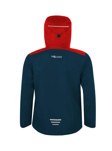 Trollkids Regenjacke "Bergen" in Hellrot / Blau