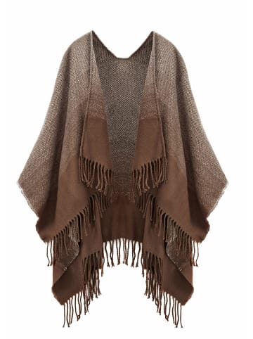 LASCANA Strickponcho in beige-braun