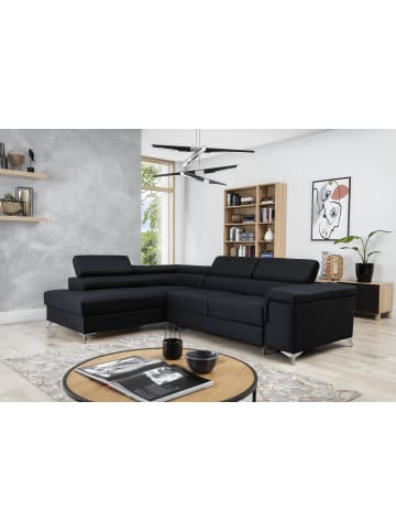 MF Design Eduardo Recamiere Links in Schwarz -  (L) 202 x (B) 275 x (H) 88 cm
